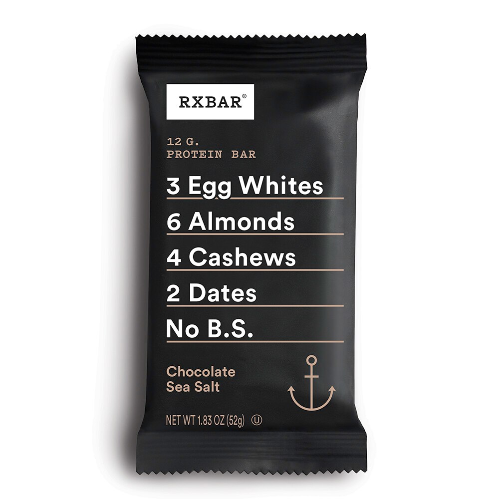 RXBAR Whole Food Protein Bar, Chocolate Sea Salt, 12g Protein, 1.83 oz Bar