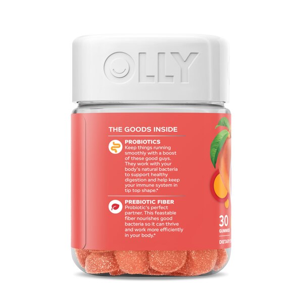 Olly Probiotic + Prebiotic Vitamin 30CT, Peachy Peach