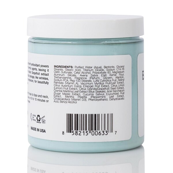 VitaminSea.beauty Blue Sea Kale & Grapefruit Deep Pore Exfoliating Face Mask, 8.5 OZ