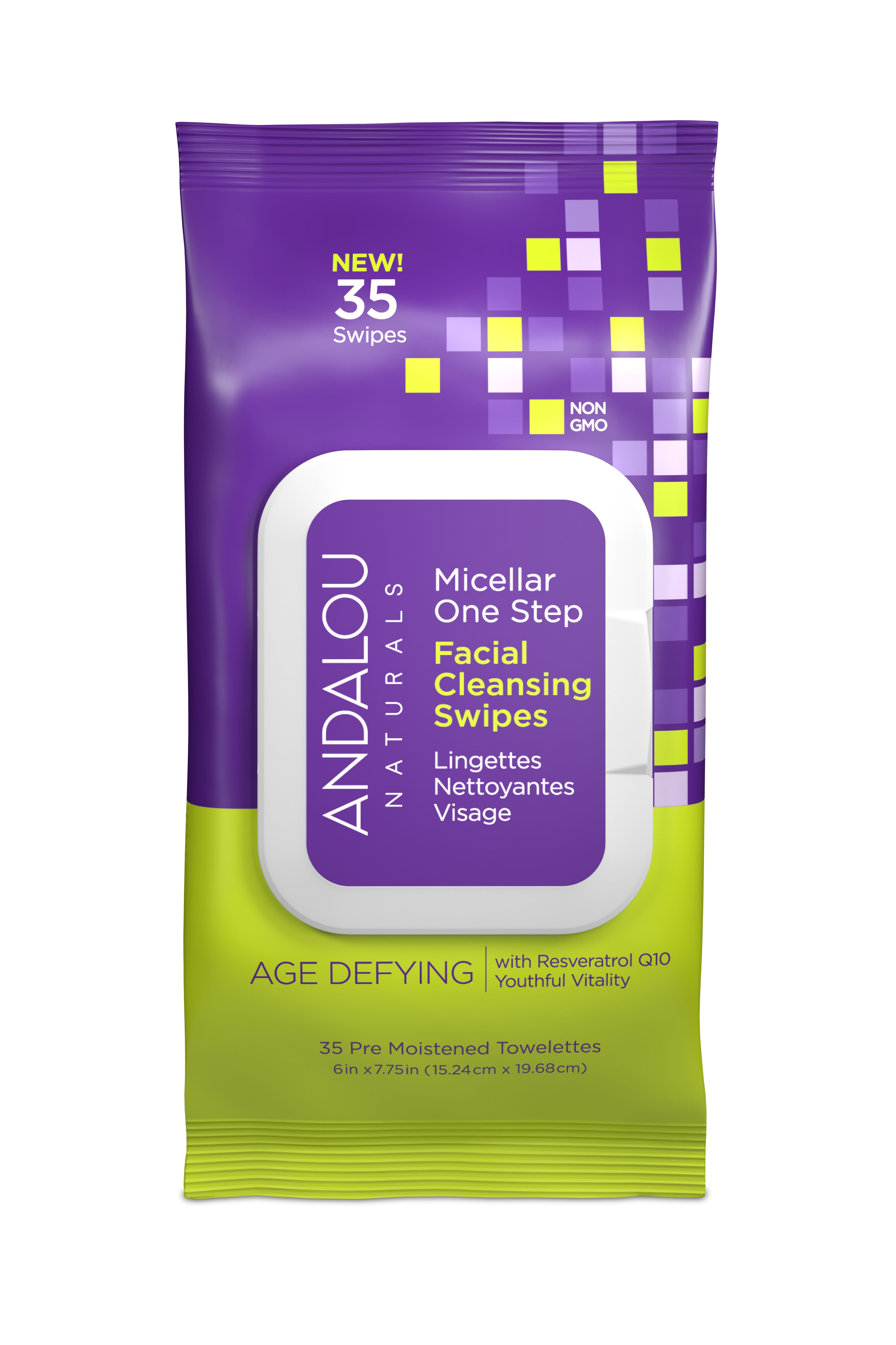 Andalou Age Defy Micellar Wipes, 35CT