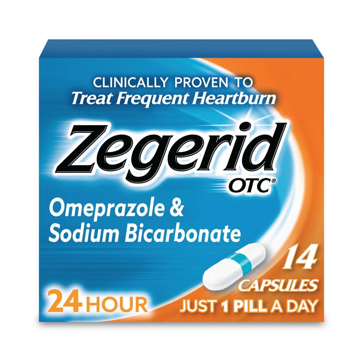 Zegerid OTC Omeprazole Acid Reducer Capsules 20mg, 14CT image.
