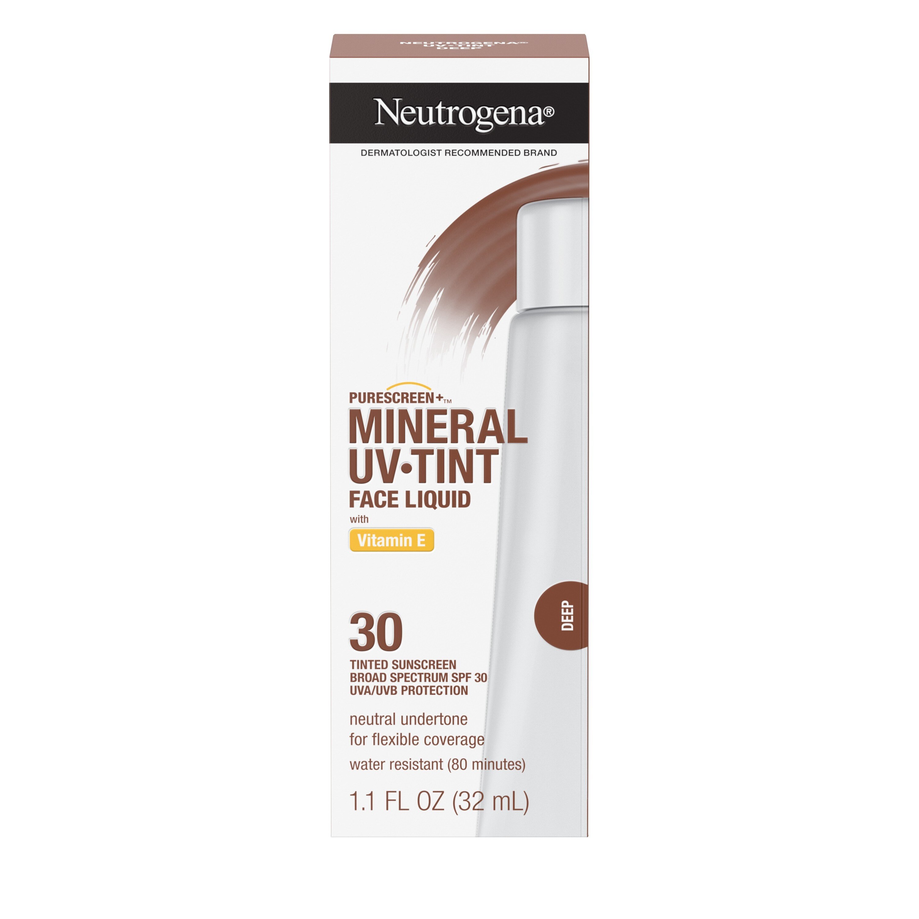 Neutrogena Purescreen+ Tinted Mineral Sunscreen, SPF 30, 1.1 oz image.