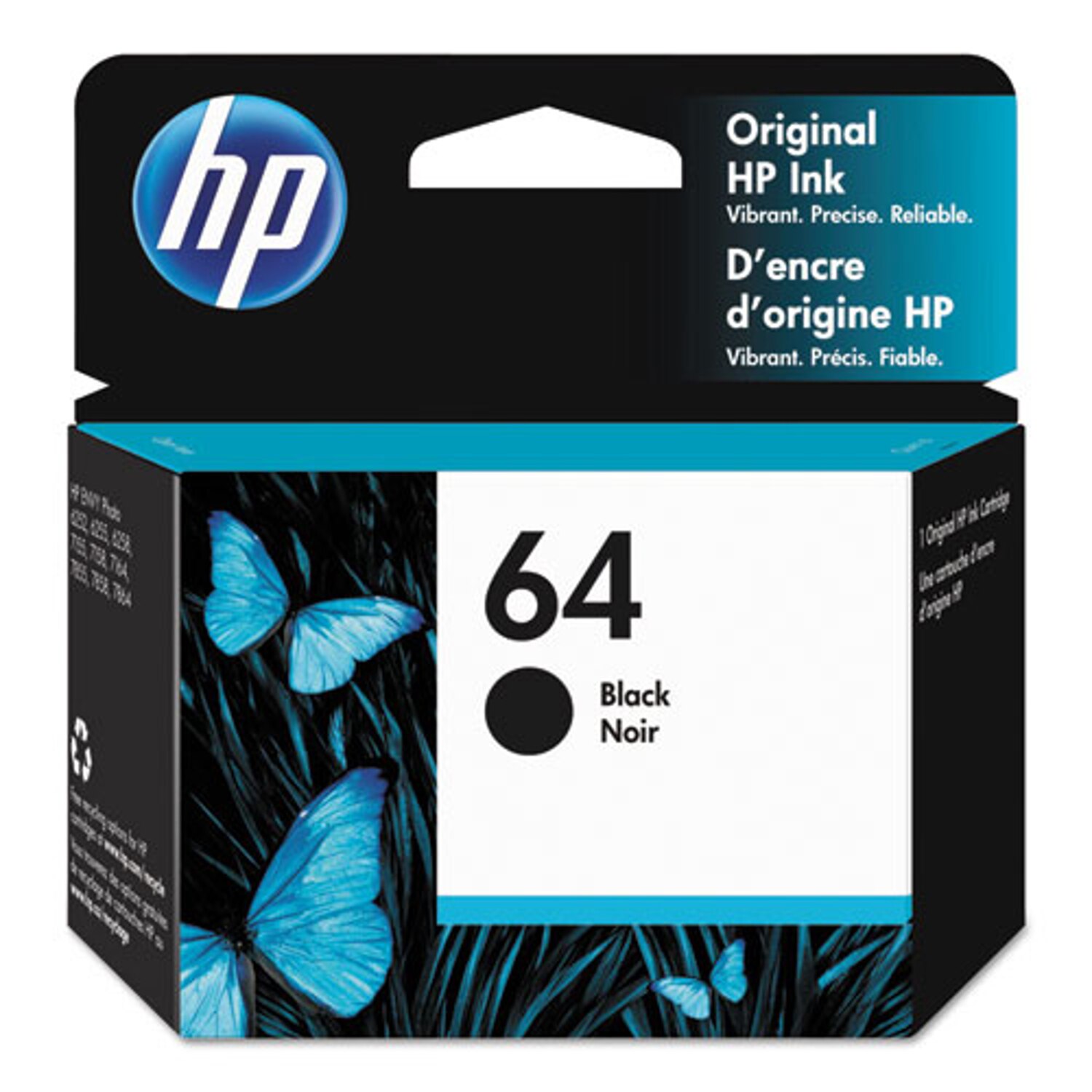 HP 64 Black Ink Cartridge image.