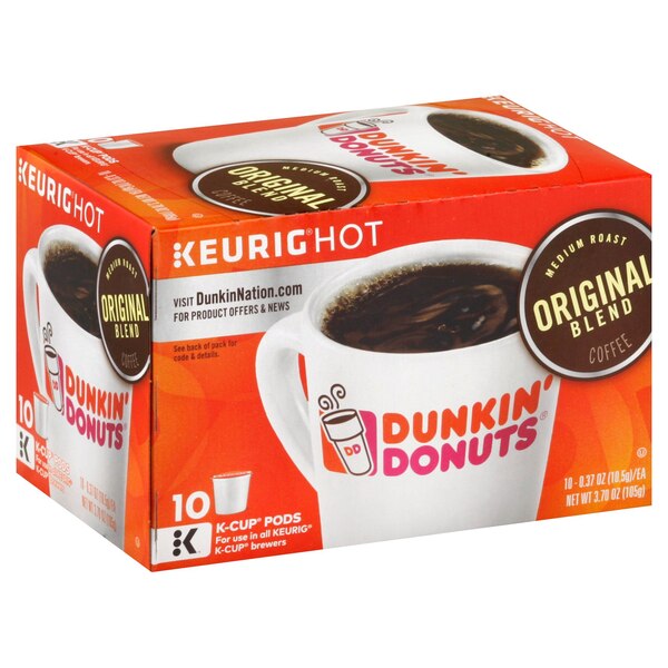 Dunkin' Donuts K-Cup Pods, Original Blend Medium Roast Coffee, 10 ct, 3.7 oz