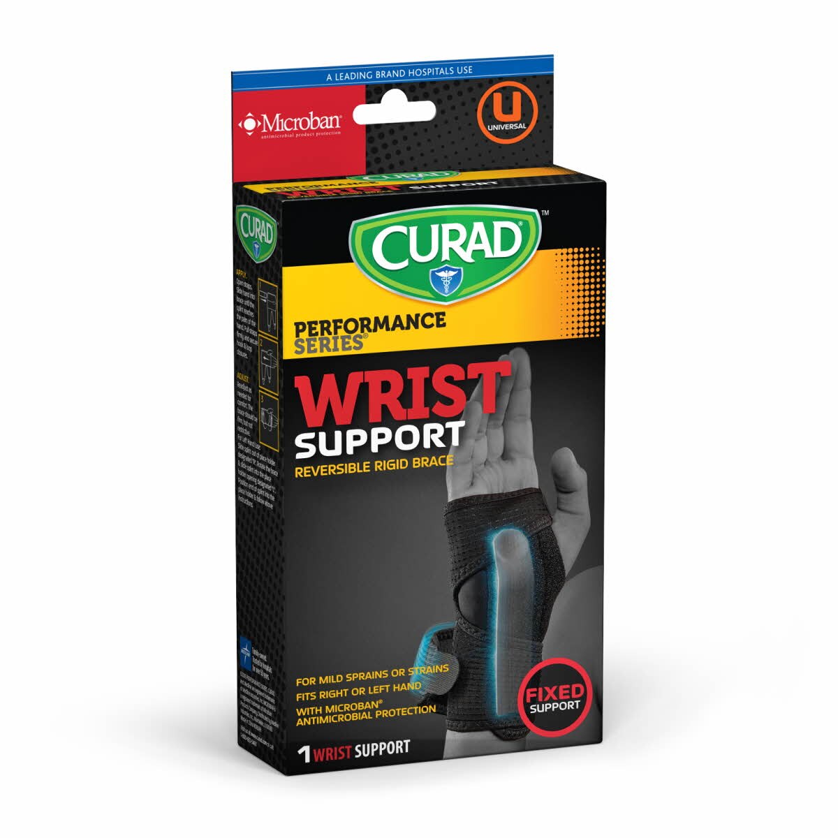CURAD + Wrist Support Reversible Rigid Brace + Microban image.