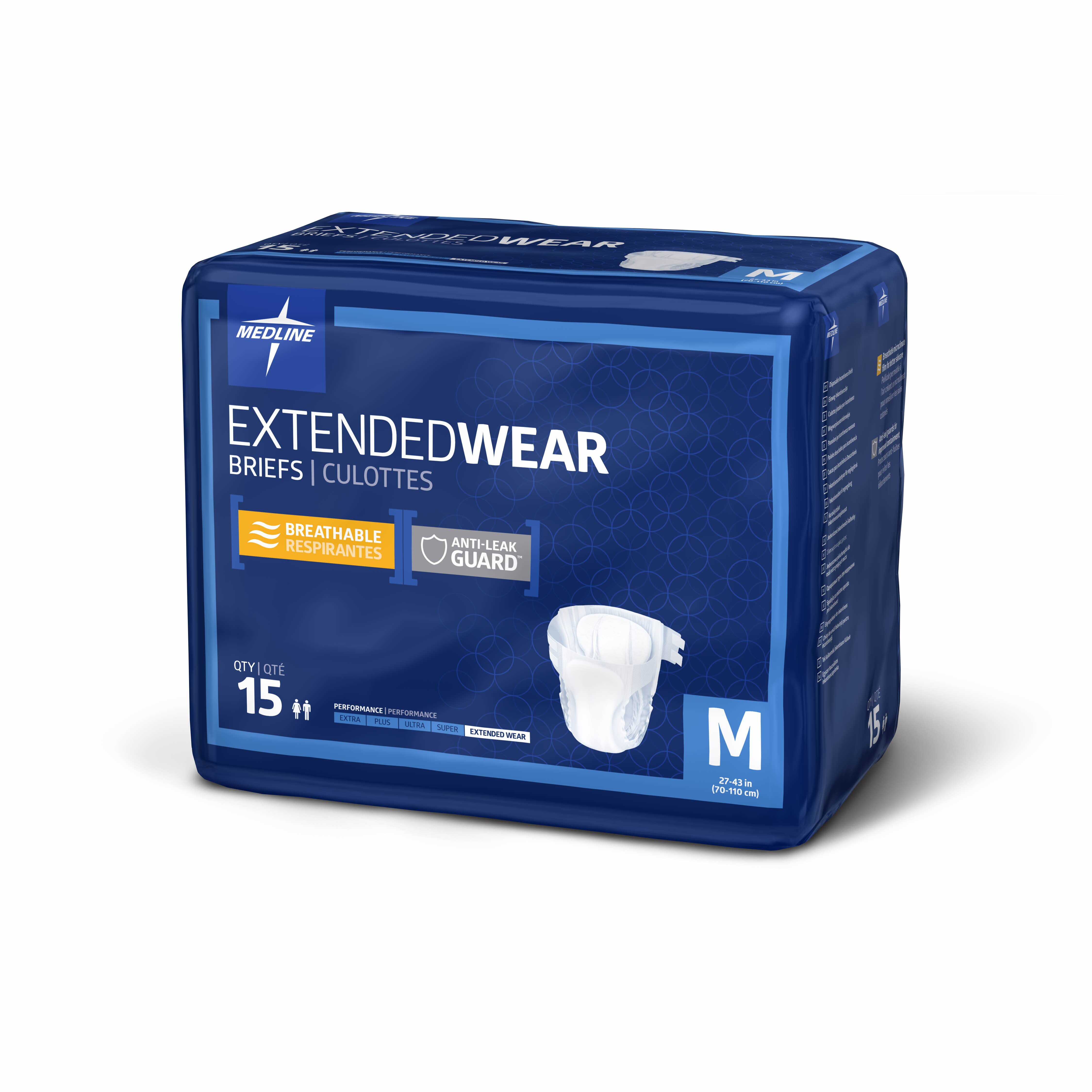Medline Extended Wear High-Capacity Adult Incontinence Briefs image.