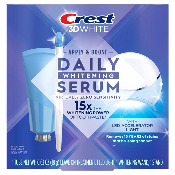 Crest 3D White Daily Whitening Serum Treatment with LED Accelerator Light