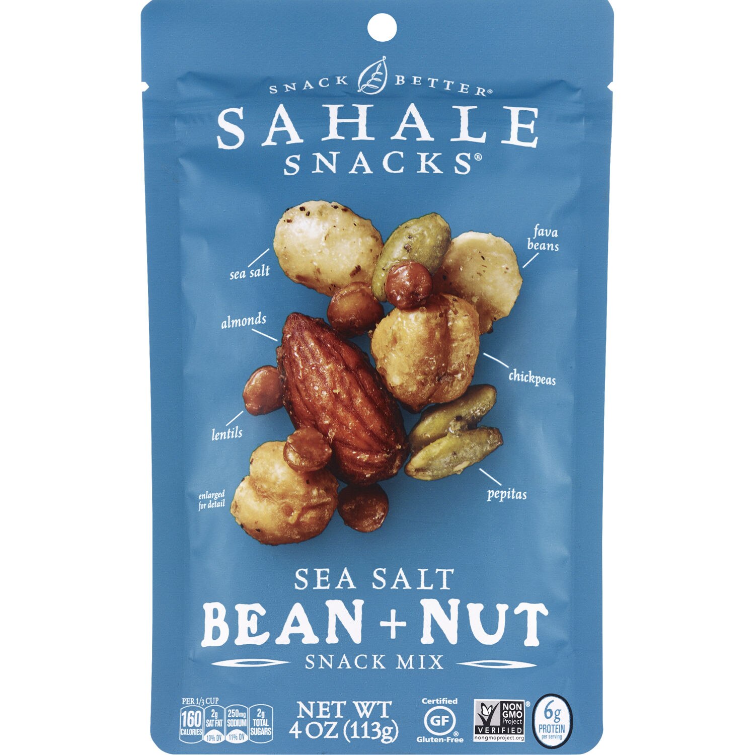 Sahale Snacks Sea Salt Bean & Nut Snack Mix, 4 oz image.