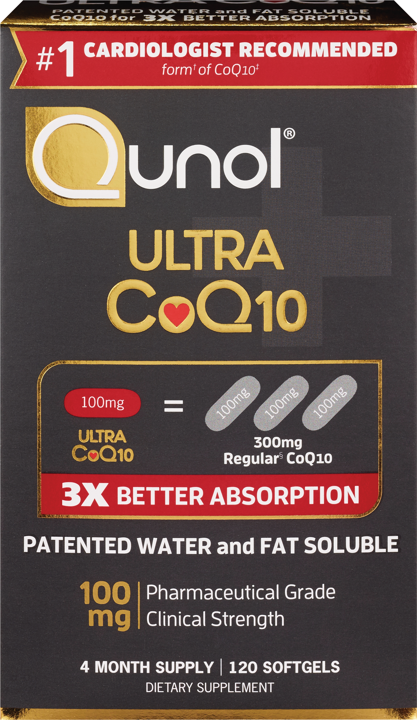 Qunol Ultra CoQ10 Softgels 100mg image.