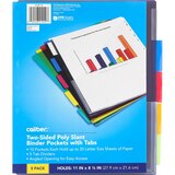 Caliber Poly Slant Two-Sided Binder Pockets with Tabs, Assorted Colors, thumbnail image 1 of 2