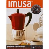 IMUSA Top Traditional Stovetop Coffeemaker, Red, 3 CUP, thumbnail image 1 of 6