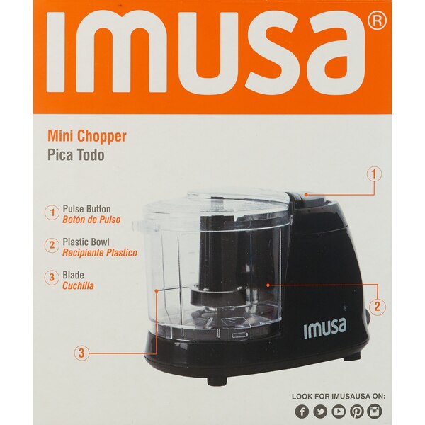 IMUSA Electric Mini Chopper, Black, 1.5 CUP
