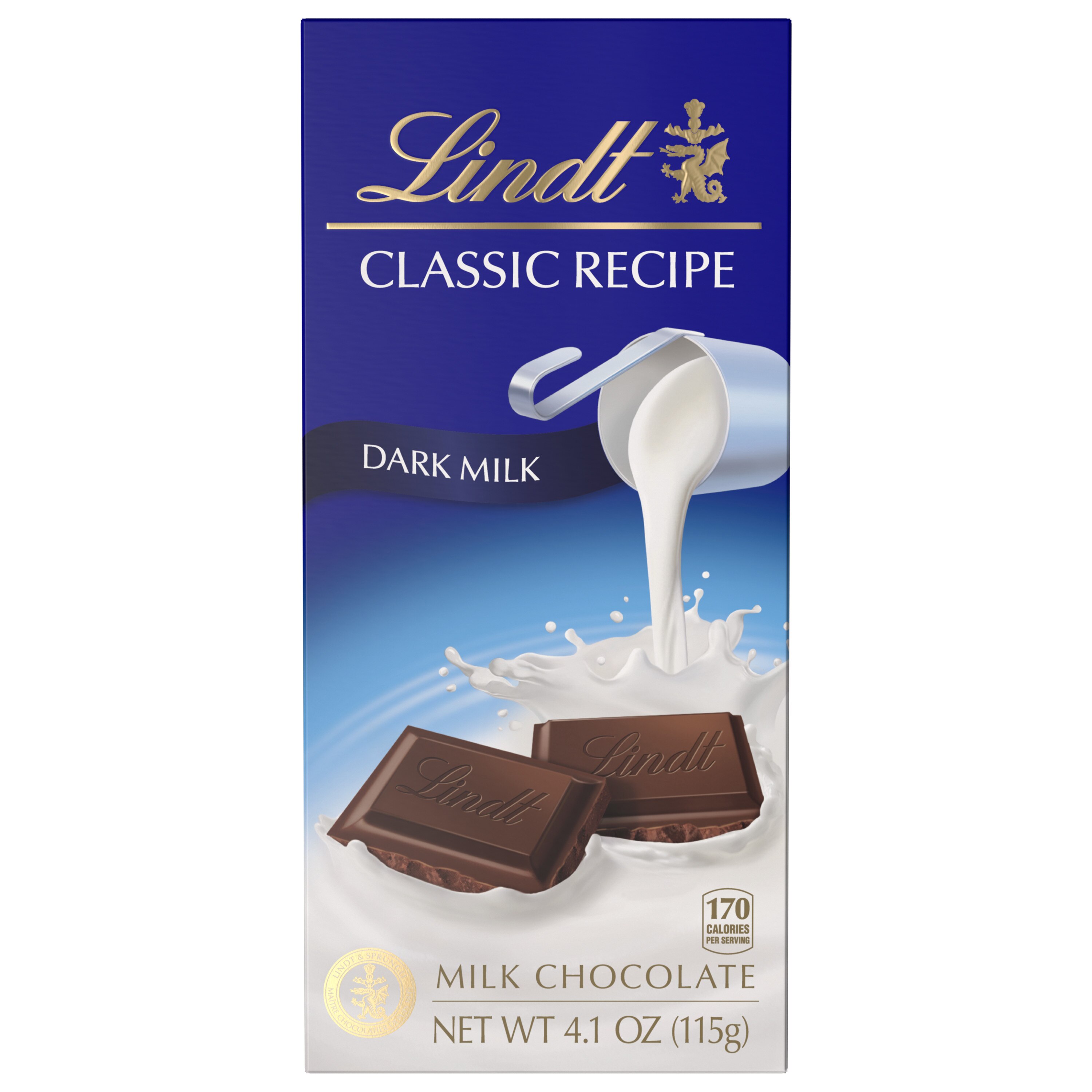 Lindt Classic Recipe Dark Milk Chocolate Candy Bar, 4.1 oz image.