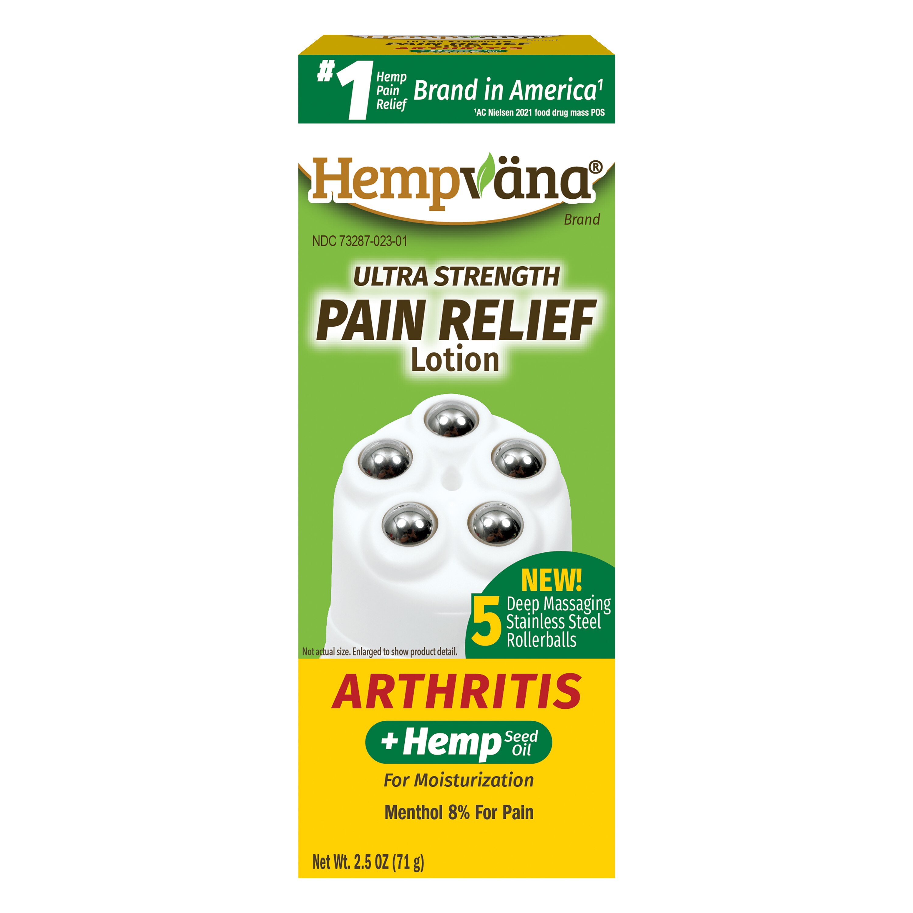 Hempvana Arthritis Pain Relief Lotion Rollerball, 2.5 OZ image.