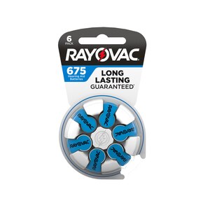 Rayovac Hearing Aid Battery, 675, 6 CT