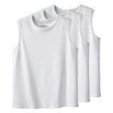 Silverts Undervest Men 3-Pk Open Back, White, thumbnail image 1 of 3