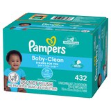 Pampers Baby Clean Wipes Baby Fresh Scented 6X Pop-Top Packs, 432 CT, thumbnail image 3 of 12