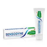 Sensodyne Toothpaste for Sensitive Teeth and Cavity Protection, Fresh Mint, 4 OZ, thumbnail image 1 of 9