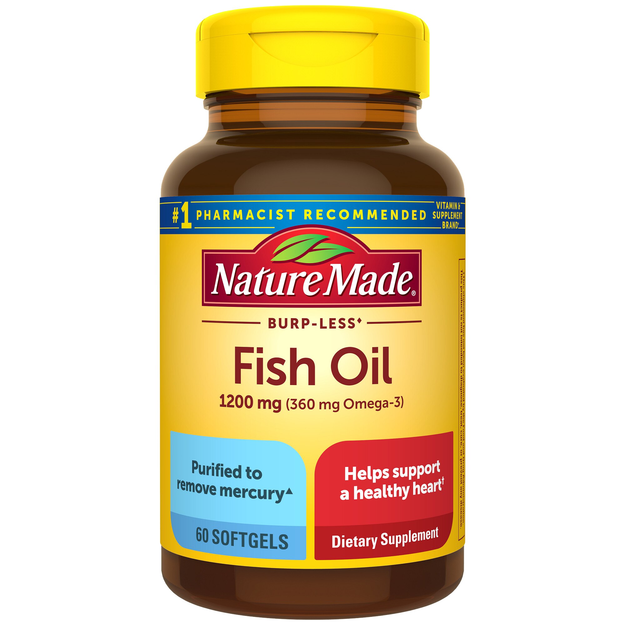 Nature Made Burp Less Fish Oil 1200 mg Softgels