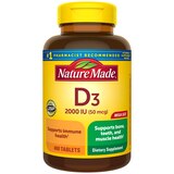 Nature Made Vitamin D3 2000 IU (50 mcg) Bone Health and Immune Support Tablets, 400 CT, thumbnail image 1 of 9