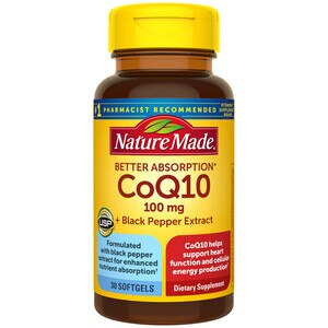 Nature Made CoQ10 100 mg with Black Pepper Extract Softgels, 30 CT