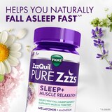 ZzzQuil PURE Zzzs Sleep+ Muscle Relaxation Melatonin Sleep Aid Gummies, 42CT, thumbnail image 5 of 12