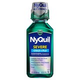 Vicks NyQuil Severe Cough Cold and Flu Nighttime Relief Liquid, 12 OZ, thumbnail image 2 of 10