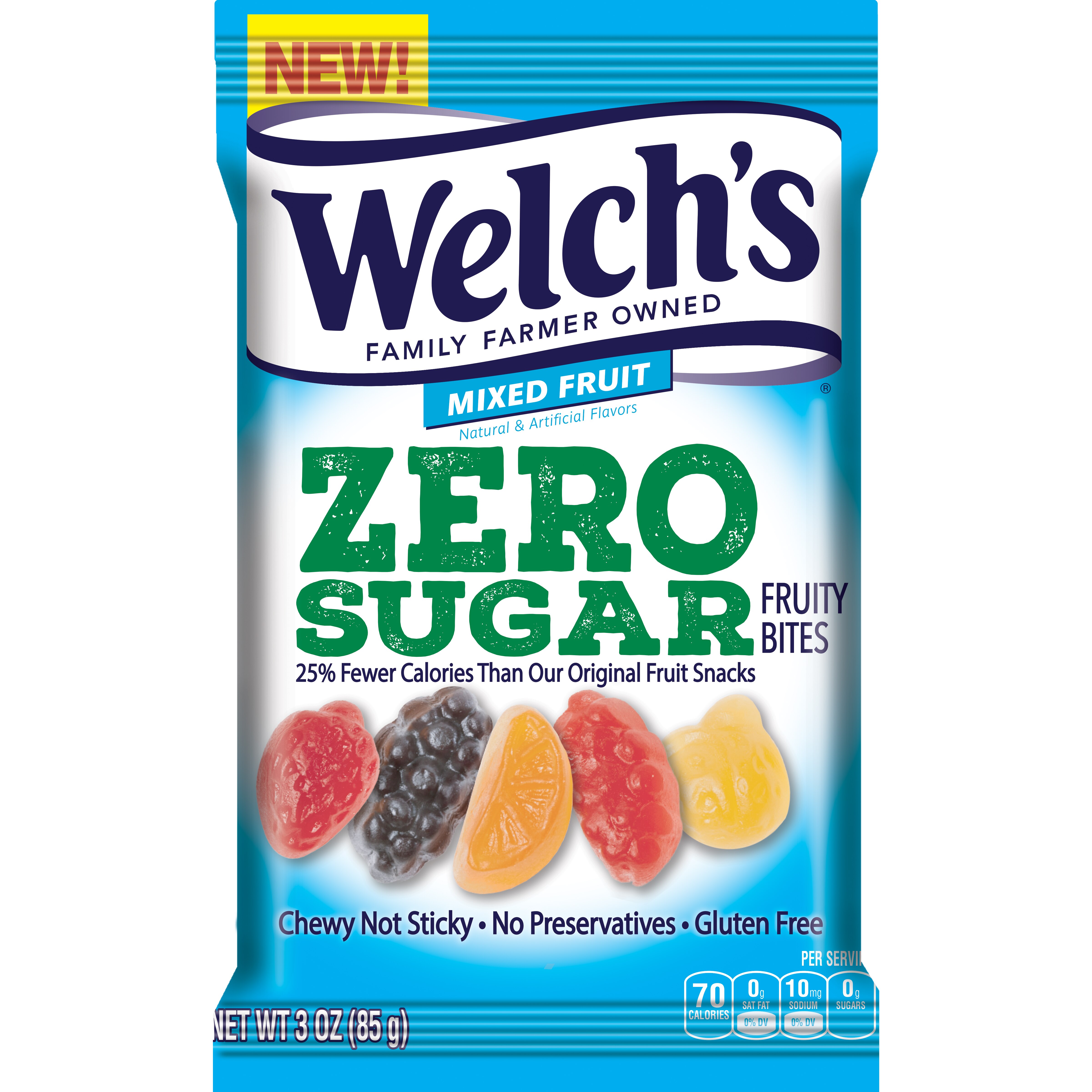 Welch's Zero Sugar Fruity Bites, Mixed Fruit, 3 oz