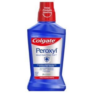 Colgate Peroxyl Mouth Sore Rinse, Alcohol-Free, Mild Mint, 16.9 OZ