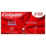 Colgate Optic White Advanced Teeth Whitening Toothpaste, Icy Fresh, 4.5 OZ, 2 Pack, thumbnail image 2 of 4