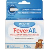 FeverAll Acetaminophen Suppositories Pain Reliever/Fever Reducer, 6 CT, thumbnail image 2 of 3