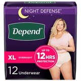 Depend Night Defense Incontinence Underwear for Women Overnight, thumbnail image 1 of 7