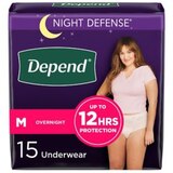 Depend Night Defense Incontinence Underwear for Women Overnight, L, Blush, 14 CT, thumbnail image 1 of 7