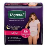 Depend Night Defense Incontinence Underwear for Women Overnight, L, Blush, 14 CT, thumbnail image 2 of 7