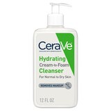CeraVe Hydrating Cream-to-Foam Facial Cleanser with Hyaluronic Acid, thumbnail image 1 of 9