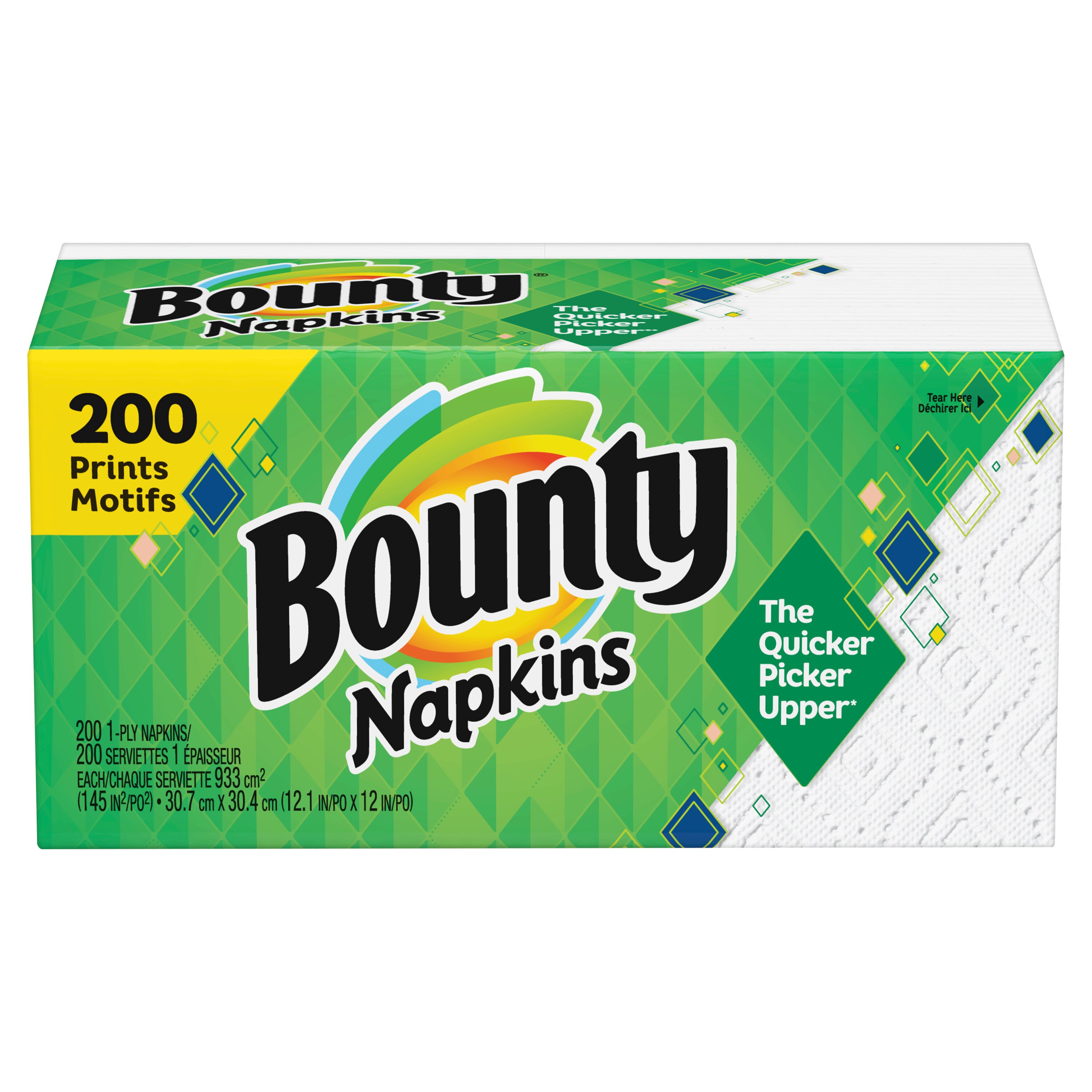 Bounty Paper Napkins, Print, 200 ct