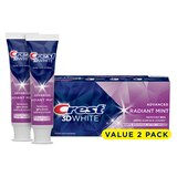 Crest 3D White Fluoride Anticavity Whitening Toothpaste, Advanced Radiant Mint, thumbnail image 1 of 9