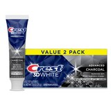 Crest 3D White Advanced Charcoal Teeth Whitening Toothpaste, 5.8 OZ, 2 Pack, thumbnail image 1 of 10