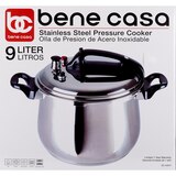 Bene Casa Stove Top Pressure Cooker, Stainless Steel, 9 LT, thumbnail image 1 of 7