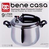 Bene Casa Stove Top Pressure Cooker, Stainless Steel, 9 LT, thumbnail image 4 of 7