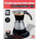 Bene Casa Electric Espresso Maker/Cafetera, Silver, 3 CUP, thumbnail image 1 of 5