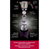 Bene Casa Electric Espresso Maker/Cafetera, Silver, 3 CUP, thumbnail image 3 of 5