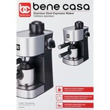 Bene Casa Espresso Maker with Stainless Steel Carafe, Stainless Steel & Black, 4 CUP, thumbnail image 1 of 5