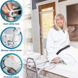 DMI Heavy-Duty Sliding Transfer Bench Shower Chair with Cut-out Seat and Adjustable Legs, thumbnail image 3 of 5
