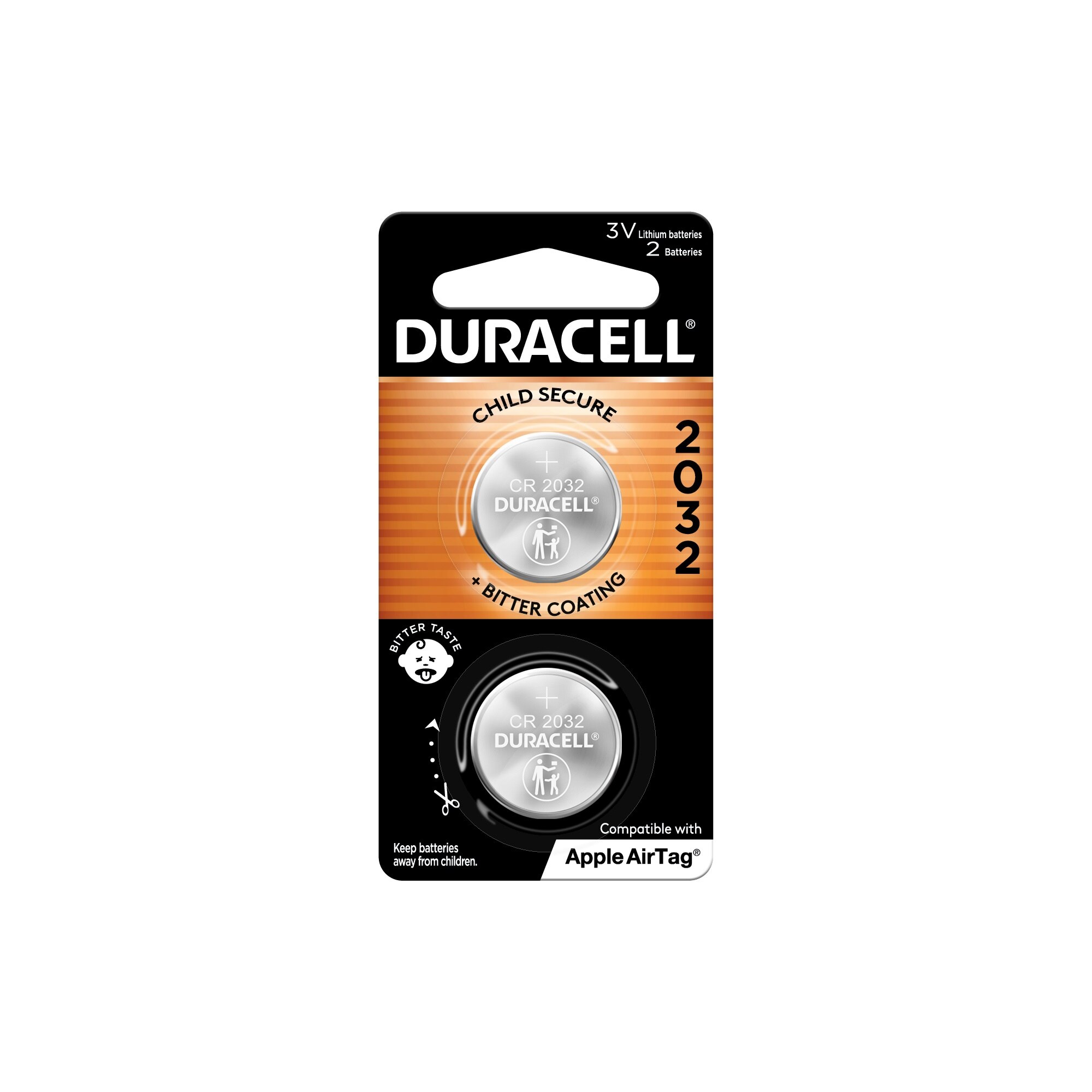 Duracell 2032 3V Lithium Coin Battery, 2/Pack