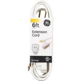 GE 6' Indoor Extension Cord, White, thumbnail image 1 of 3