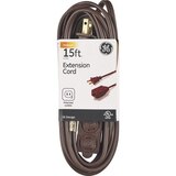 GE 15' Indoor Extension Cord, Brown, thumbnail image 1 of 3