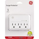 GE General Purpose 3-Outlet Surge Protector, White, thumbnail image 1 of 2