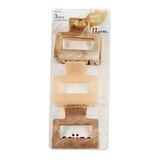 Scunci Small Open Cut Square Claw Clips, 3 CT, thumbnail image 1 of 5