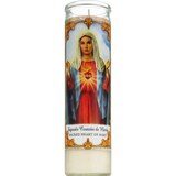 Prayer Candle, Sacred Heart of Mary Red Wax, 8", thumbnail image 1 of 4